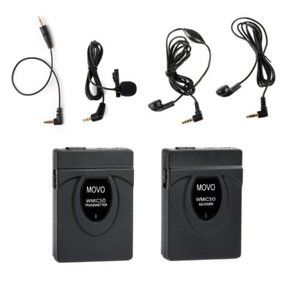 MOVO Photo WMIC50 2.4GHz Wireless Lavalier Microphone System, 164' Range